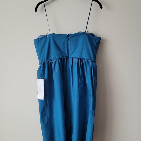 NWT J. Crew Special Occasions Samantha Scalloped Bodice Strapless Dress Blue - Picture 3 of 16